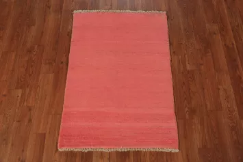 Pink Wool Gabbeh Modern Accent Rug 2x3