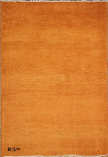 Orange Handmade Gabbeh Oriental Accent Rug 3x4