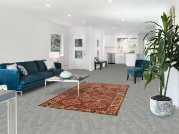 Red & Pink Geometric Wool Bakhtiari Persian Rug 4x7