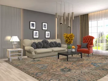 Vintage Wool Floral Tabriz Persian Area Rug 10x13