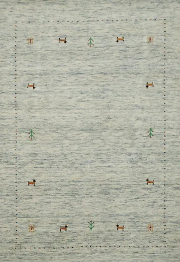 Little Animals Wool Gabbeh Soft Kids Room Rug 4'x6'