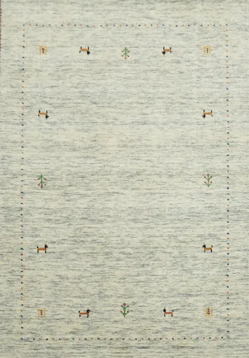 Little Animals Design Wool Gabbeh Oriental Rug 4x6