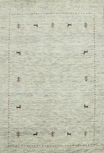 Little Animals Wool Tribal Gabbeh Oriental Rug 4x6