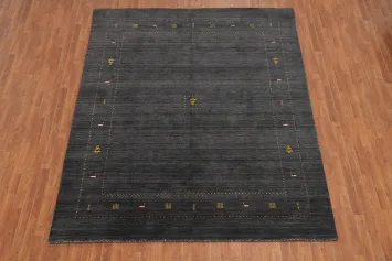 Charcoal Wool Gabbeh Living Room Area Rug 8x10