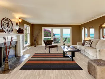 Striped Wool Gabbeh Oriental Area Rug 7x10