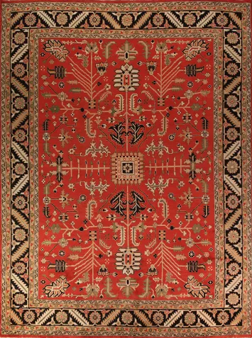 All-Over Orange Oushak Oriental Large Rug 12x15