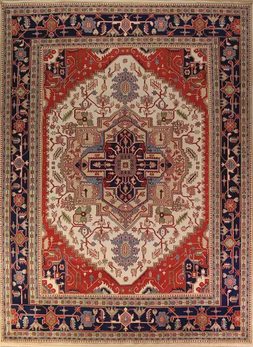 Geometric Heriz Serapi Oriental Large Rug 12x15