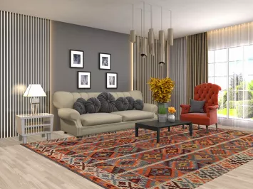 Flat Weave Wool Kilim Oriental Area Rug 8x12