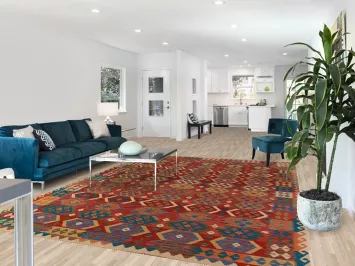 Geometric Kilim Reversible Wool Area Rug 8x11