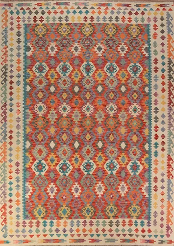 Flat Weave Wool Kilim Oriental Area Rug 8x11