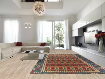 Palace Size Geometric Kilim Oriental Wool Rug 10x16