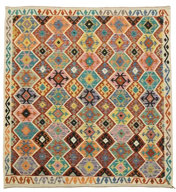 All-Over Geometric Kilim Oriental Area Rug 8x10