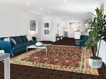 Geometric Kilim Reversible Wool Area Rug 8x11