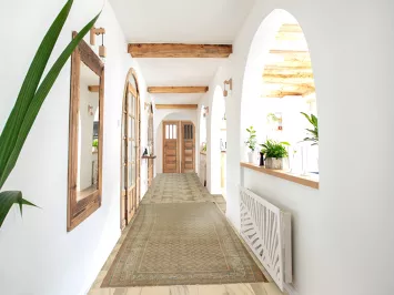 Brown Rust Wool Botemir Persian Runner Rug 3x10