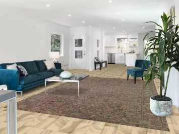 Brown Wool Medallion Tabriz Persian Area Rug 8x11