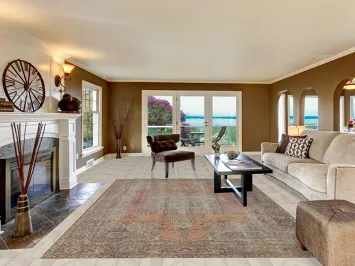 Orange Wool Tabriz Persian Area Rug 8x11