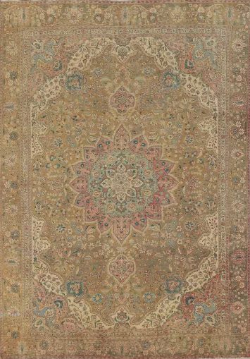 Vintage Wool Medallion Tabriz Persian Area Rug 8x10