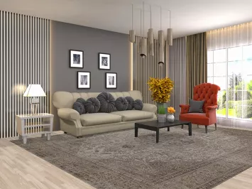 Distressed Wool Floral Tabriz Persian Area Rug 9x12