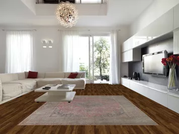 Handmade Pink Floral Mashad Persian Area Rug 10x12