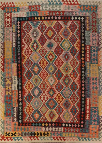 Hand Woven Wool Kilim Oriental Area Rug 8x11