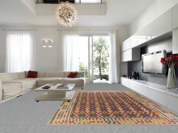 Flat Weave Wool Kilim Oriental Large Rug 10x16