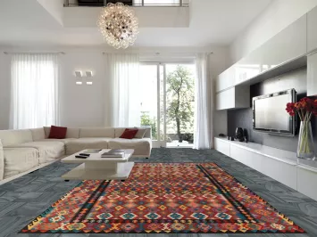 Flat Weave Wool Kilim Oriental Large Rug 10x16