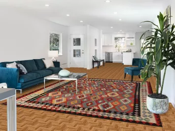 All-Over Trellis Wool Kilim Oriental Area Rug 8x9