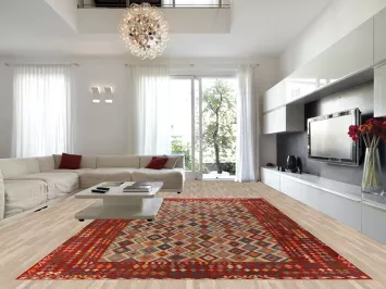 All-Over Geometric Kilim Oriental Large Rug 10x16