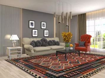 Hand Woven Wool Kilim Oriental Area Rug 8x11