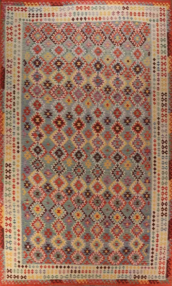 Flat Weave Wool Kilim Oriental Large Rug 10x16