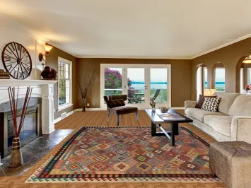 All-Over Geometric Kilim Oriental Area Rug 9x11