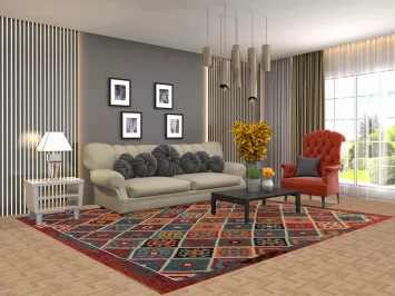 Flat Weave Wool Kilim Oriental Area Rug 8x10