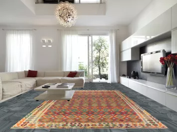 Flat Weave Wool Kilim Oriental Large Rug 10x17