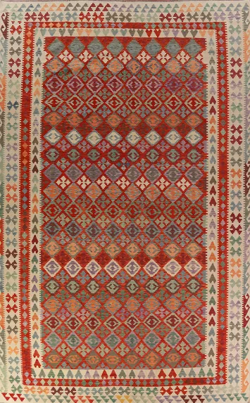 Geometric Wool Kilim Oriental Large Rug 10x16