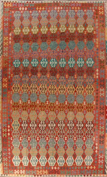Geometric Wool Kilim Oriental Large Rug 10x16