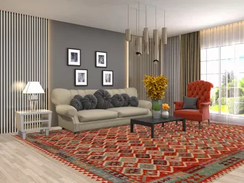 Reversible Wool Kilim Oriental Area Rug 10x13