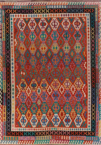 Flat Weave Wool Kilim Oriental Area Rug 10x13