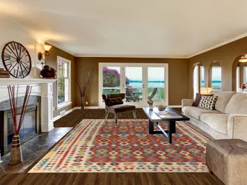 Flat Weave Wool Kilim Oriental Area Rug 10x13