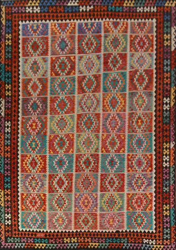 Flat Weave Wool Kilim Oriental Area Rug 10x13