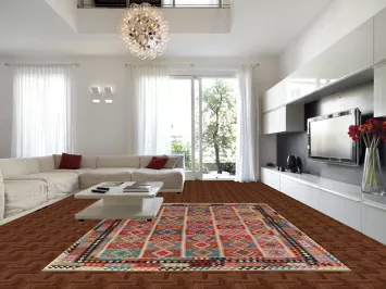 Reversible Wool Kilim Oriental Area Rug 10x13