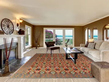 Reversible Wool Kilim Oriental Area Rug 10x13