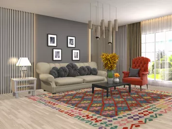 Flat Weave Wool Kilim Oriental Area Rug 8x10