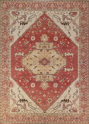 Vegetable Dye Wool Heriz Serapi Oriental Area Rug 8x11