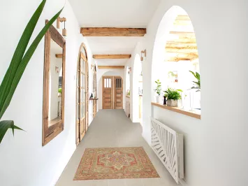 Vegetable Dye Heriz Serapi Oriental Foyer Rug 3x4