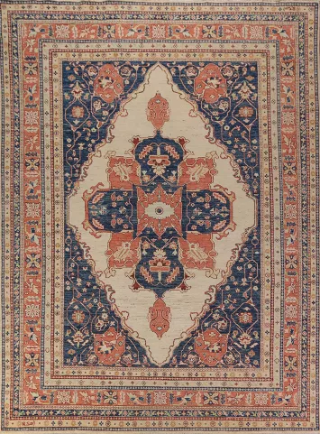 Wool Vegetable Dye Heriz Serapi Oriental Area Rug 9x12