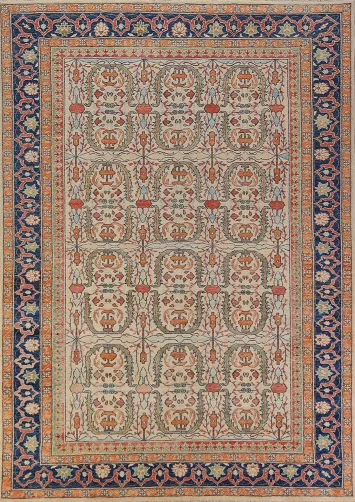 All-Over Wool Heriz Serapi Vegetable Dye Area Rug 7x10