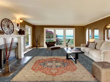 Wool Vegetable Dye Heriz Serapi Oriental Area Rug 7x10