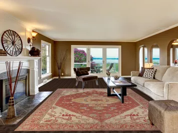 Orange Vegetable Dye Heriz Serapi Oriental Area Rug 9x12