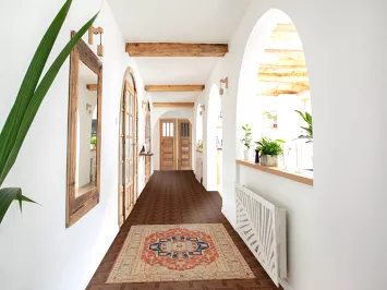 Vegetable Dye Wool Medallion Heriz Serapi Oriental Rug 3x5