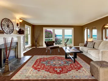 Red Wool Vegetable Dye Heriz Serapi Oriental Area Rug 8x10